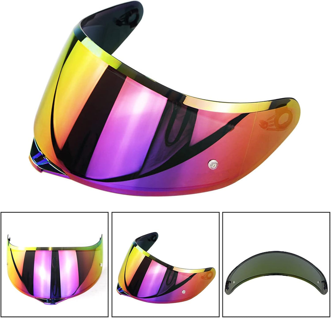 Aumotop Helmvisier Agv K5 K1 K3 SV Visier Helm Visier 26×13.5cm Farbbeschichtung Anti-UV-Fog-Scratch