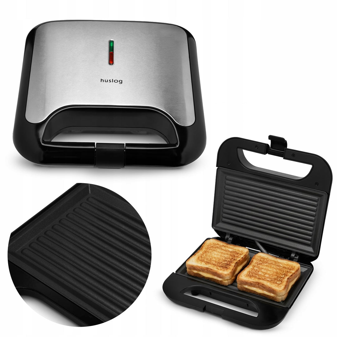 Kontaktgrill 750W Sandwichmaker &amp; Panini Grill, Antihaft-Grillplatten, schnelles Aufheizen 2 Min, 2
