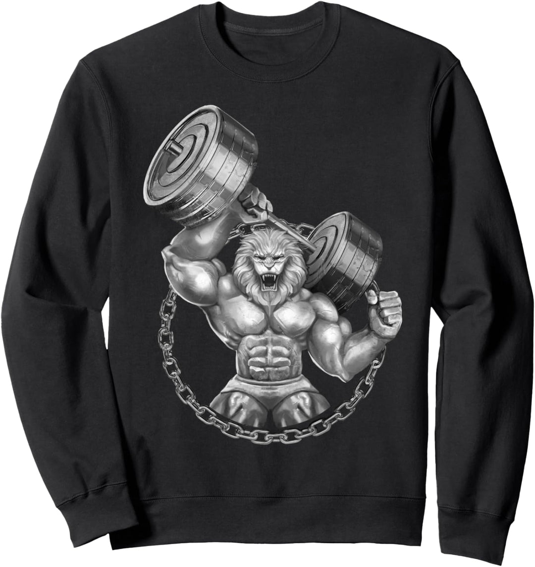 Löwe Beast Muskeln Gym Fitness Training Workout Sweatshirt