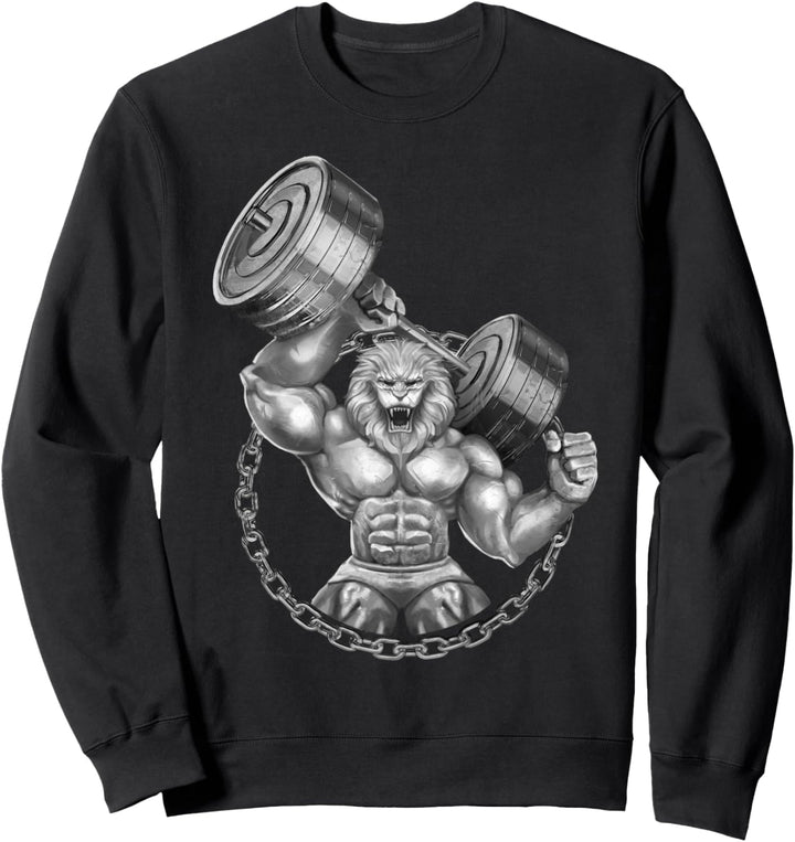 Löwe Beast Muskeln Gym Fitness Training Workout Sweatshirt