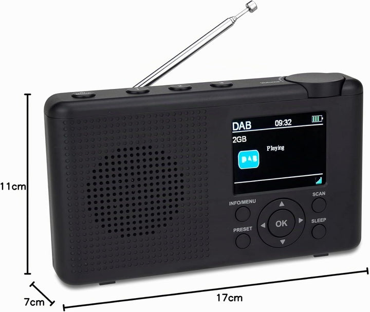 Reflexion TRA-23DAB Tragbares DAB-Radio mit Akku(UKW, DAB, DAB+, RDS, Farbdisplay, Bluetooth, Kopfhö