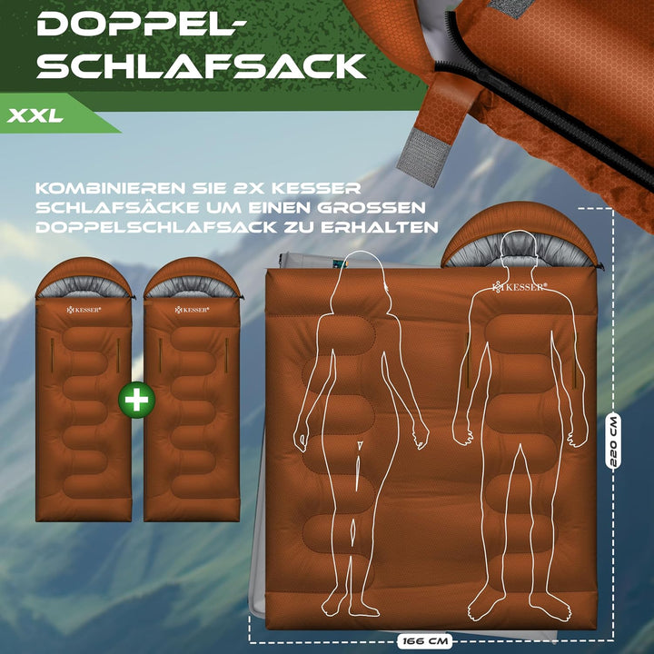 KESSER® Schlafsack Outdoor | Deckenschlafsack 3-4 Jahreszeiten | Camping-Sleeping-Bag für Erwachsene