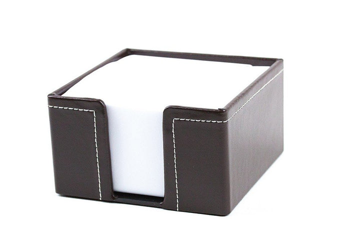 DELMON VARONE - Zettelkasten Cambridge Top Grain Leder braun, Zettelbox inkl. 500 Blatt Papier, Noti