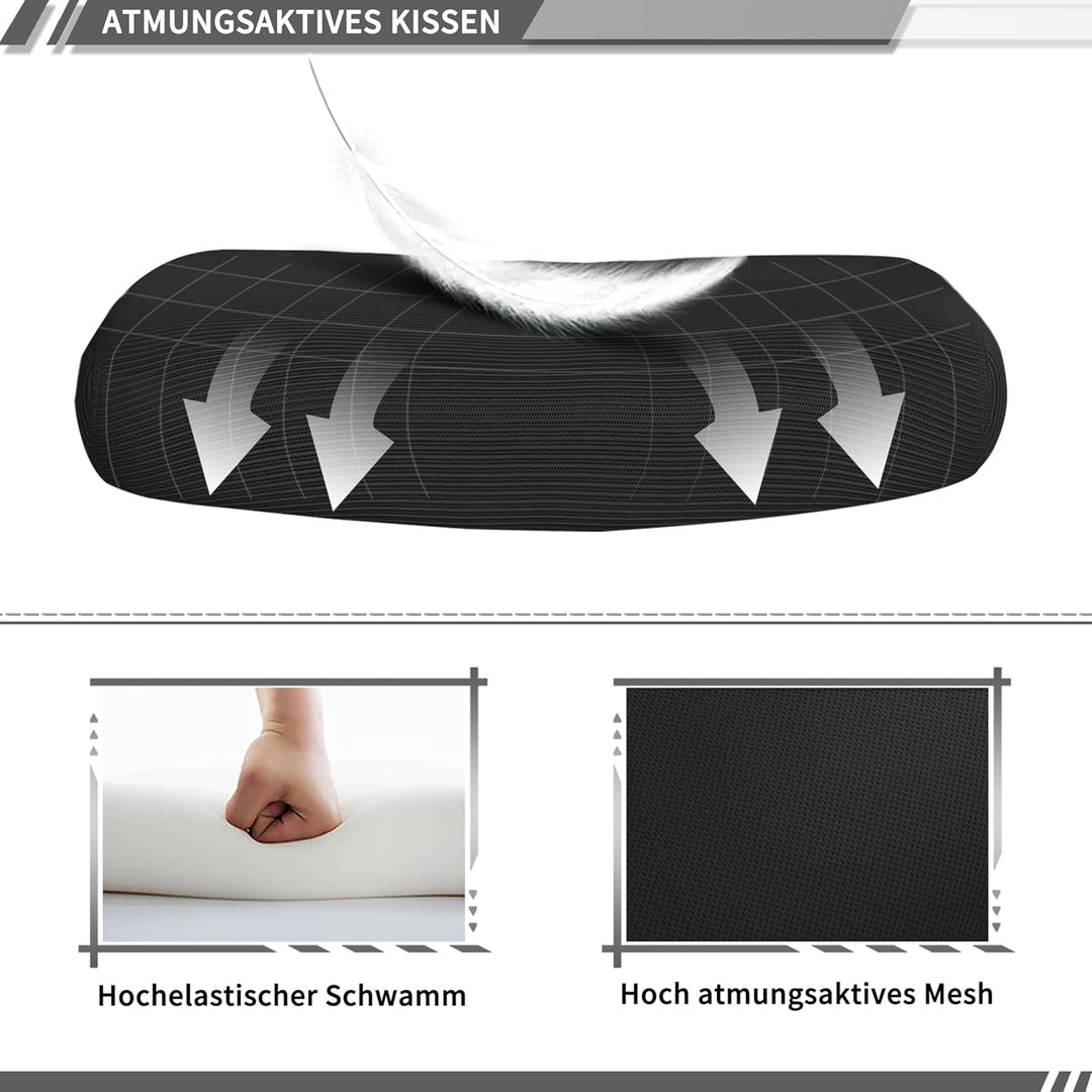 UEV Ergonomisch Bürostuhl aus Mesh, Schreibtischstuhl mit Fussstütze, Drehstuhl mit Verstellbarer Ko