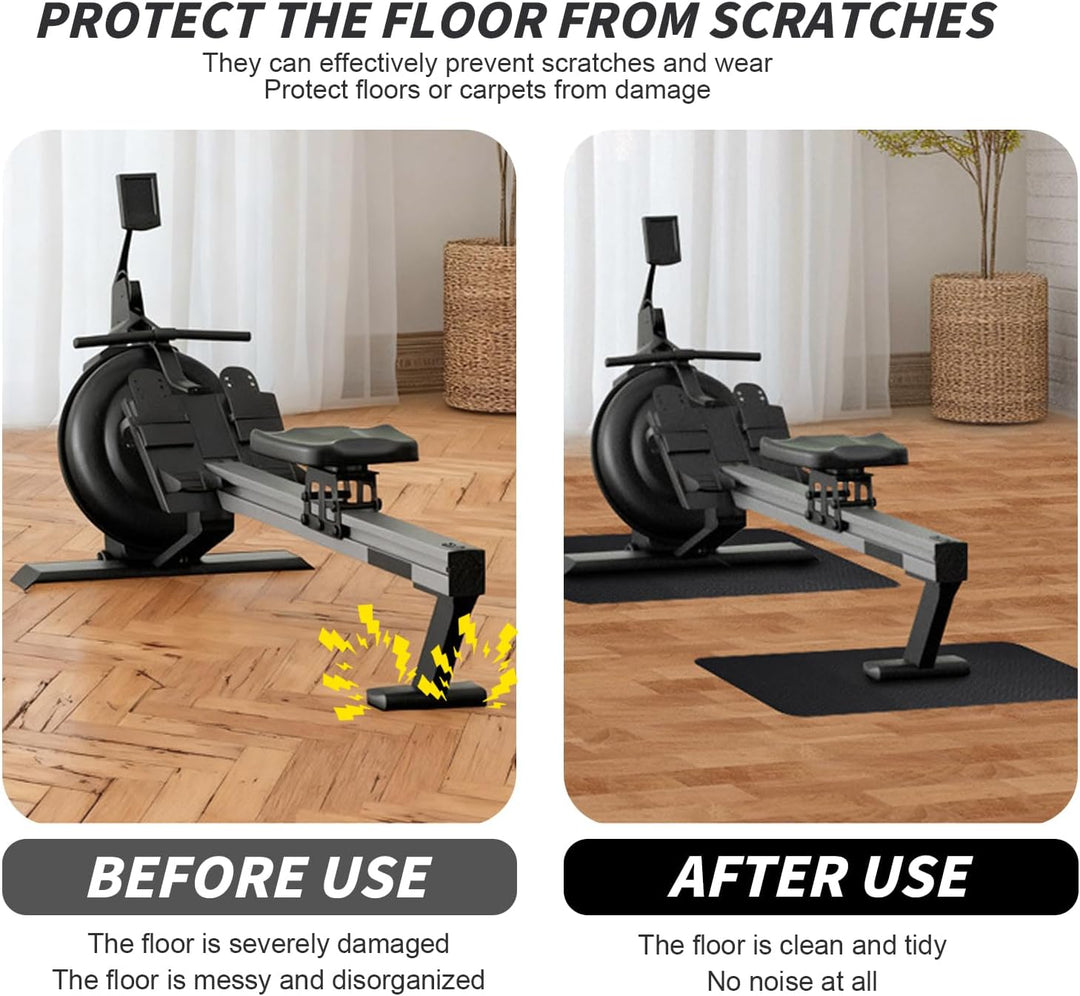 Bodenschutzmatte Fitnessgerät, 2 Stück Unterlegmatte für Fitnessgeräte 6mm Dicke Rutschfeste Bodensc