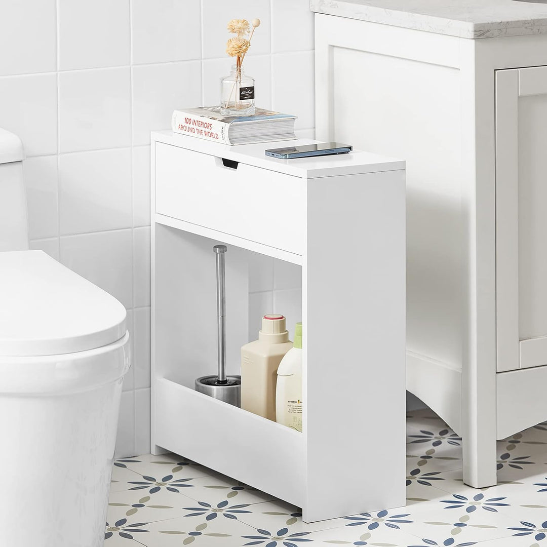 SoBuy BZR48-W Nischenregal Nischenschrank schmales Regal Badezimmerschrank Badschrank mit 1 offener