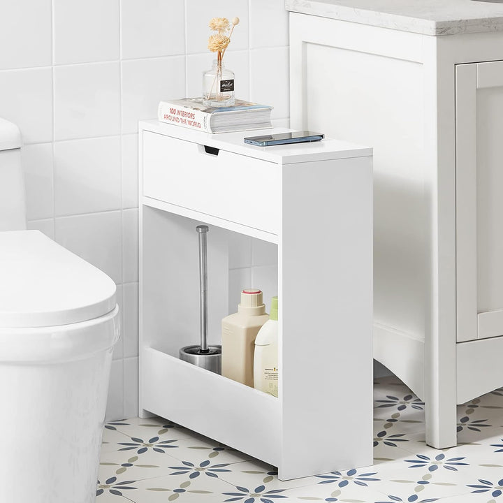 SoBuy BZR48-W Nischenregal Nischenschrank schmales Regal Badezimmerschrank Badschrank mit 1 offener