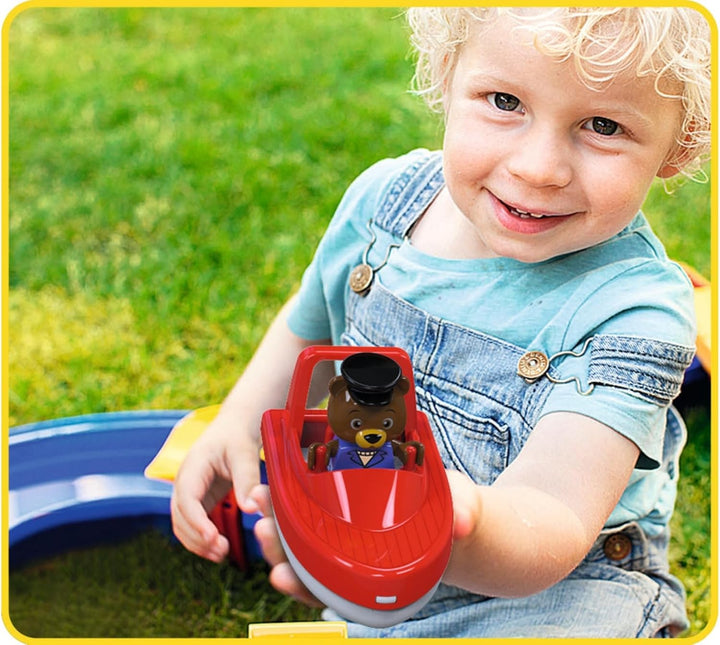 AquaPlay - BoatSet - Zubehör für AquaPlay Wasserbahnen oder für die Badewanne, 4 Booten, 1 Amphi-Lor