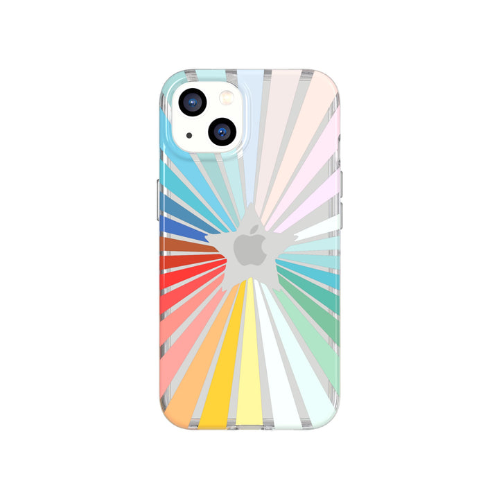 Tech 21 Evo Art Rainbow Sunburst für iPhone 13 – Schutzhülle mit exklusivem Artwork und 3,6 m Multi-