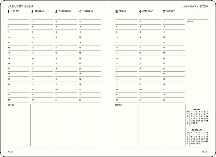 LEUCHTTURM1917 367545 Akademischer Wochenplaner Master (A4+) 2024, 18 Monate, Black, Englisch Black