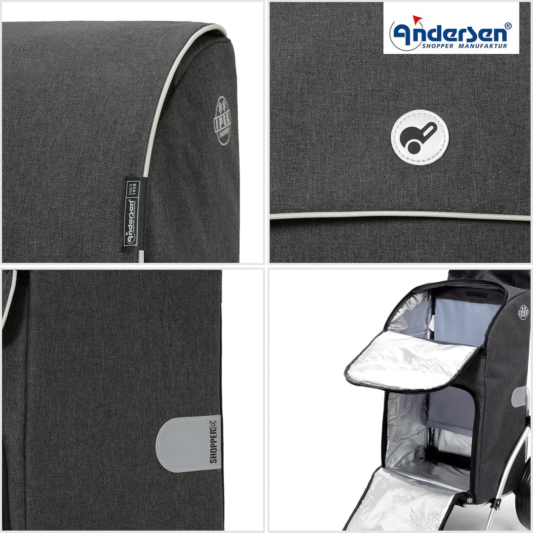 ANDERSEN Einkaufstrolley - Treppensteiger Scala Shopper Ipek Maxi anthrazit | ideal für Treppen, kla