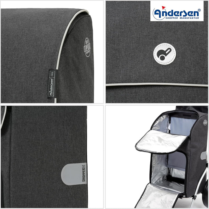 ANDERSEN Einkaufstrolley - Treppensteiger Scala Shopper Ipek Maxi anthrazit | ideal für Treppen, kla