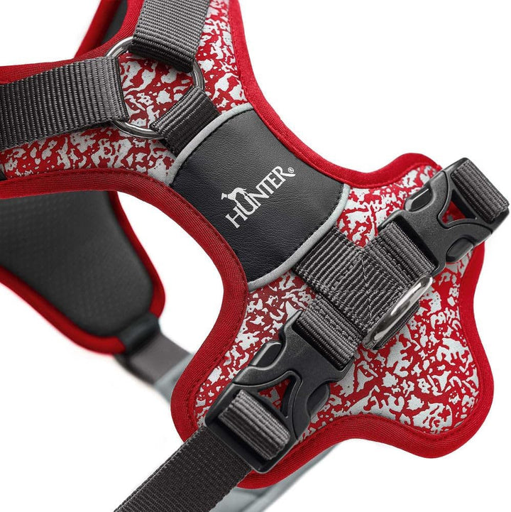 HUNTER Geschirr Divo Reflect 72-100/L rot/grau L, rot/grau L