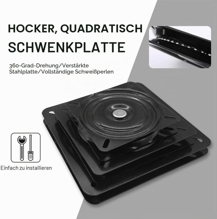 Quadratische Drehteller, Universal Heavy Duty 360 Grad Sitz Swivel Base Mount Plate für TDS Bootssit