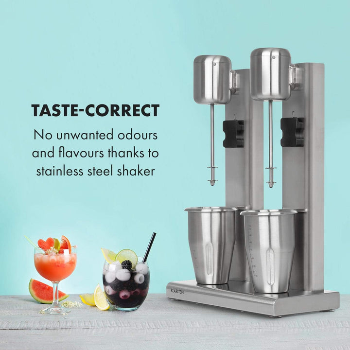 Klarstein Kraftpaket II Pro Doppel Drink Mixer, 160 Watt, 2 x 1 L, 2 Stufen, 20000 U/min, 2 Mixbeche