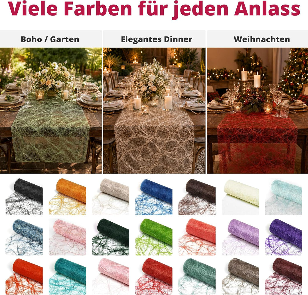 Sizoweb Tischläufer Tischband Dekoration Dekor Breite 30 cm Rollenlänge und Farbe wählbar Petrol Tür