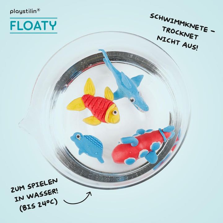 Playstilin Floaty - Original Schwimmknete, im Wasser spielbare, vegane Kinderknete, kreatives Plasti