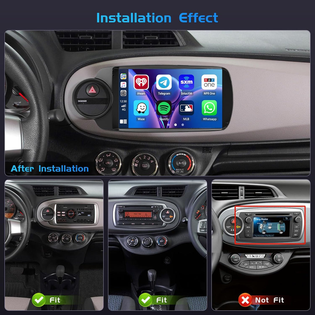 Inefala 4+128G Autoradio für Toyota Yaris Grmn 2012-2017 Android 15 mit 9'' In-Cell Bildschirm Unter