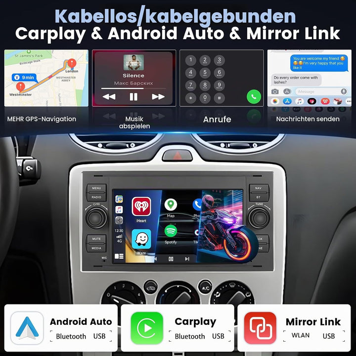[8Cores 4G+64G] Hikity Autoradio Android 13 Für Ford Transit Focus Fiesta Mondeo S-Max 7&
