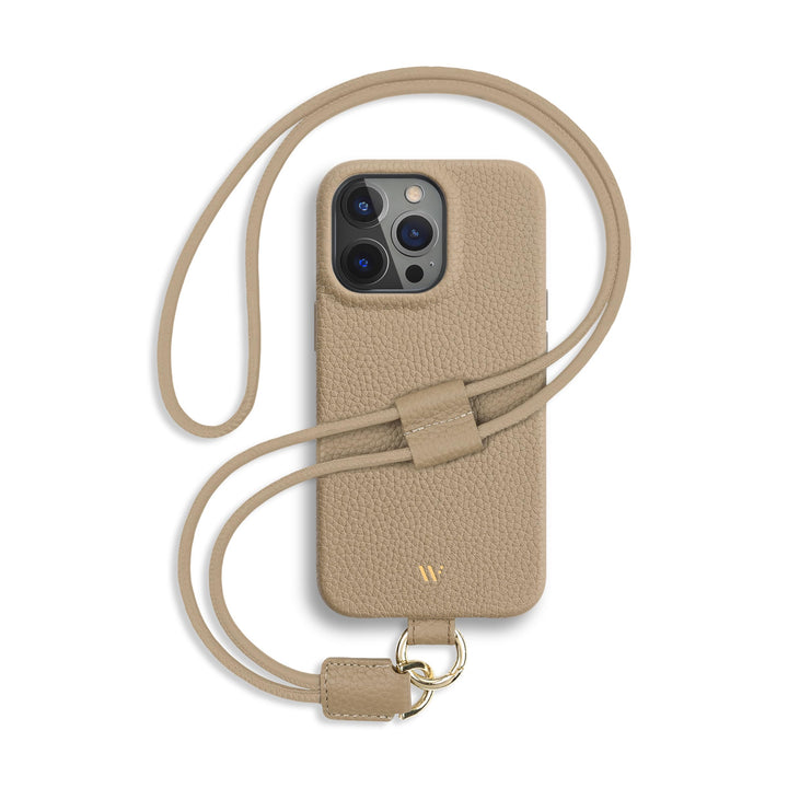 WIIUKA Hülle für iPhone 15 Pro Max, Leder aus Deutschland, Lederhülle Handykette, Premium Handyhülle