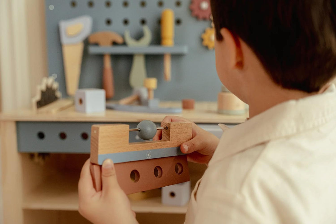 Little Dutch 2545 Holz Spielwerkbank mit Werkzeug - blau