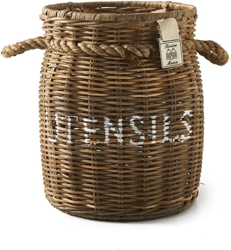 Riviera Maison küchenutensilien, löffelhalter, besteckkorb rattan, Küche behälter, besteckbehälter r