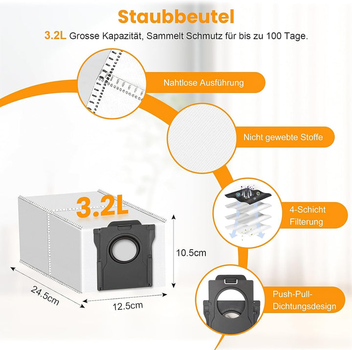 20 Stück Zubehör für Dreame L10s Ultra Gen 3 / L50 Ultra AE / X40 Ultra/L40 Ultra / X40 Master/Mova