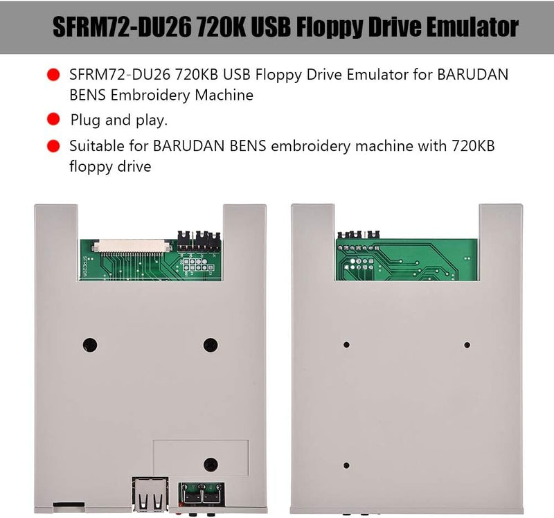 USB Diskettenlaufwerk Emulator,Tonysa SFRM72-DU26 720K USB SSD Floppy Drive Emulator für Computer/Em