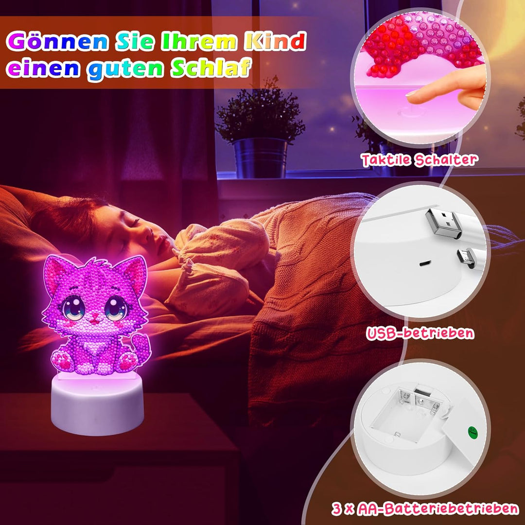 Zoyomax Diamond Painting Nachtlicht, Geschenke für Erwachsene, 3D Kreative Diamond Painting Lampe Gr