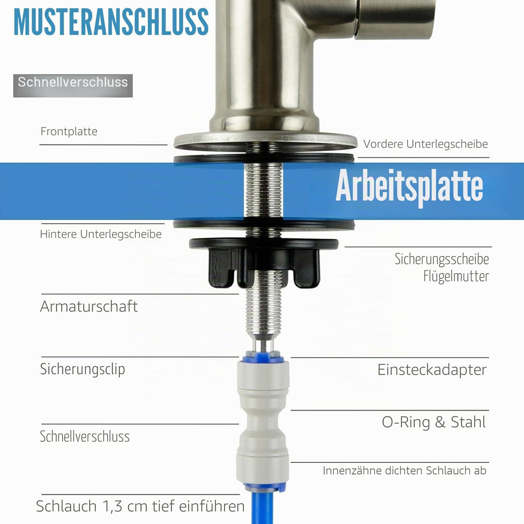 iSpring GA1-B Designer-Wasserhahn aus massivem Messing, strapazierfähig, 16,5 x 27,9 cm, 400 g, EU-S