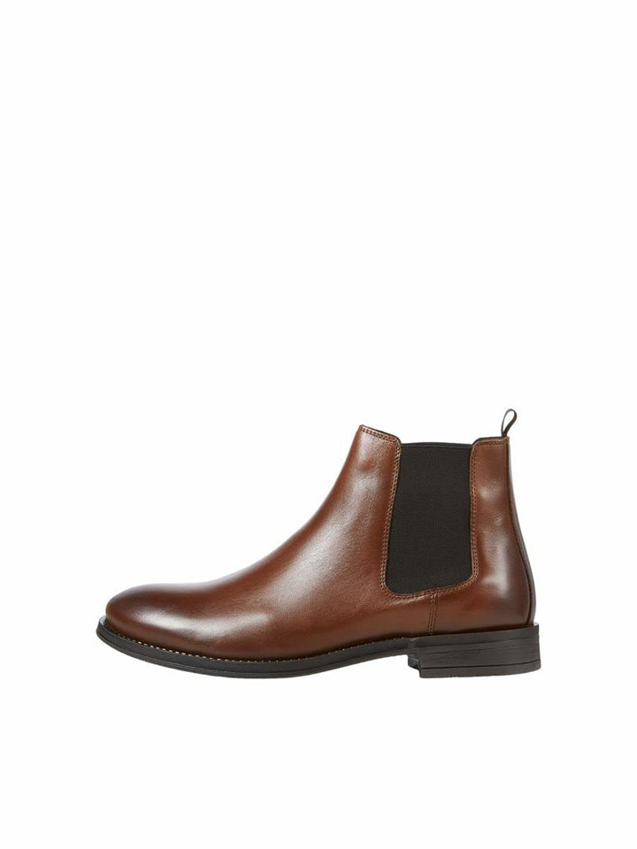 JACK & JONES Herren Jfwargo Leather Sn Chelsea-Stiefel 40 EU Cognac, 40 EU Cognac
