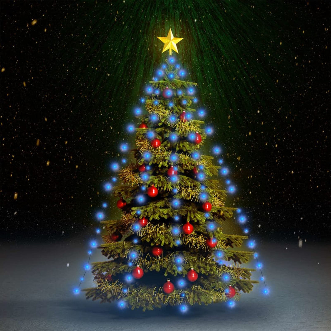 Homgoday LED Weihnachtsbaumbeleuchtung 210 LED blau wasserdicht 210 cm Baumhöhe Innen/Aussen Model32