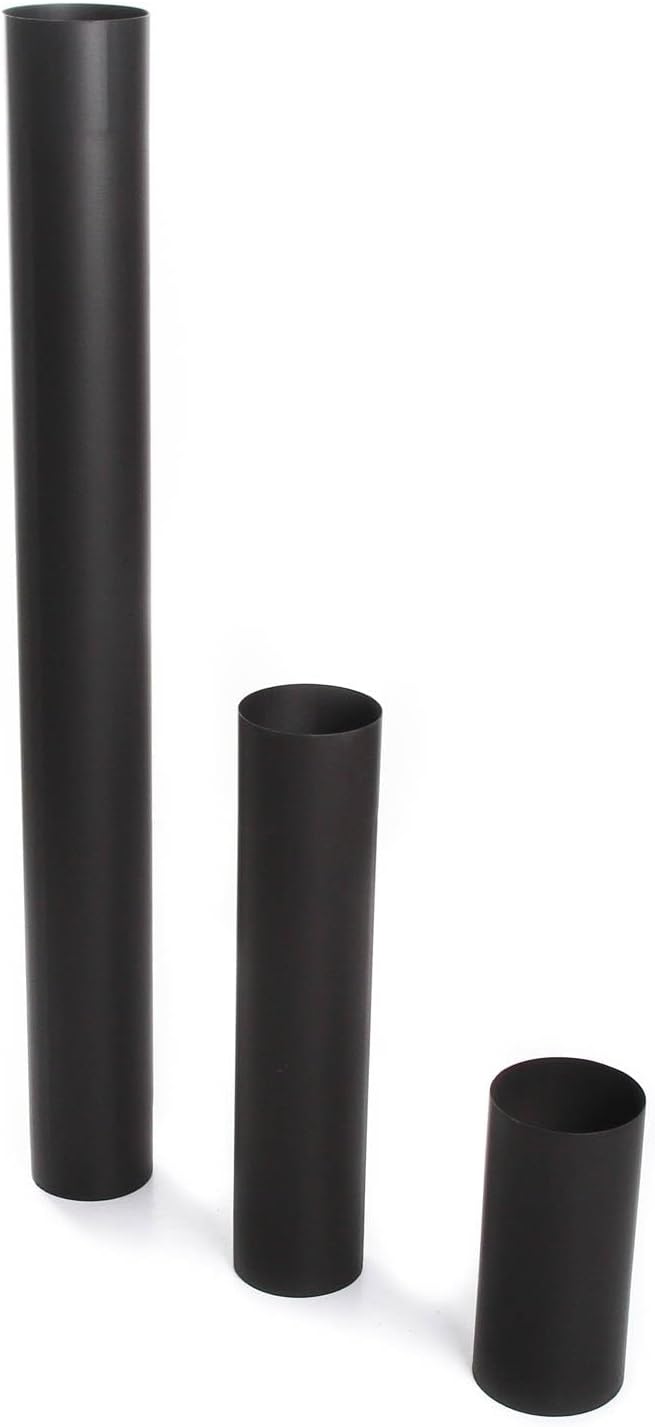 Ofenrohr FAL Rauchrohr feueraluminiert Kaminrohr Schwarz Abgasrohr 120 mm Länge 50 cm Ofenzubehör 12