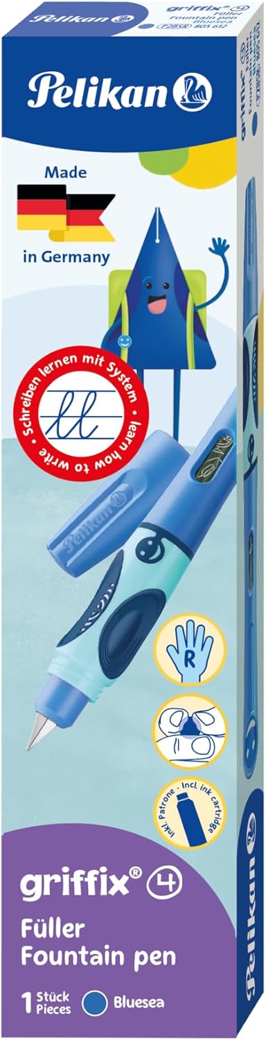 Pelikan griffix Schreiblern-Füller für Rechtshänder, Bluesea, 1 Stück in Faltschachtel Rechtshänder-