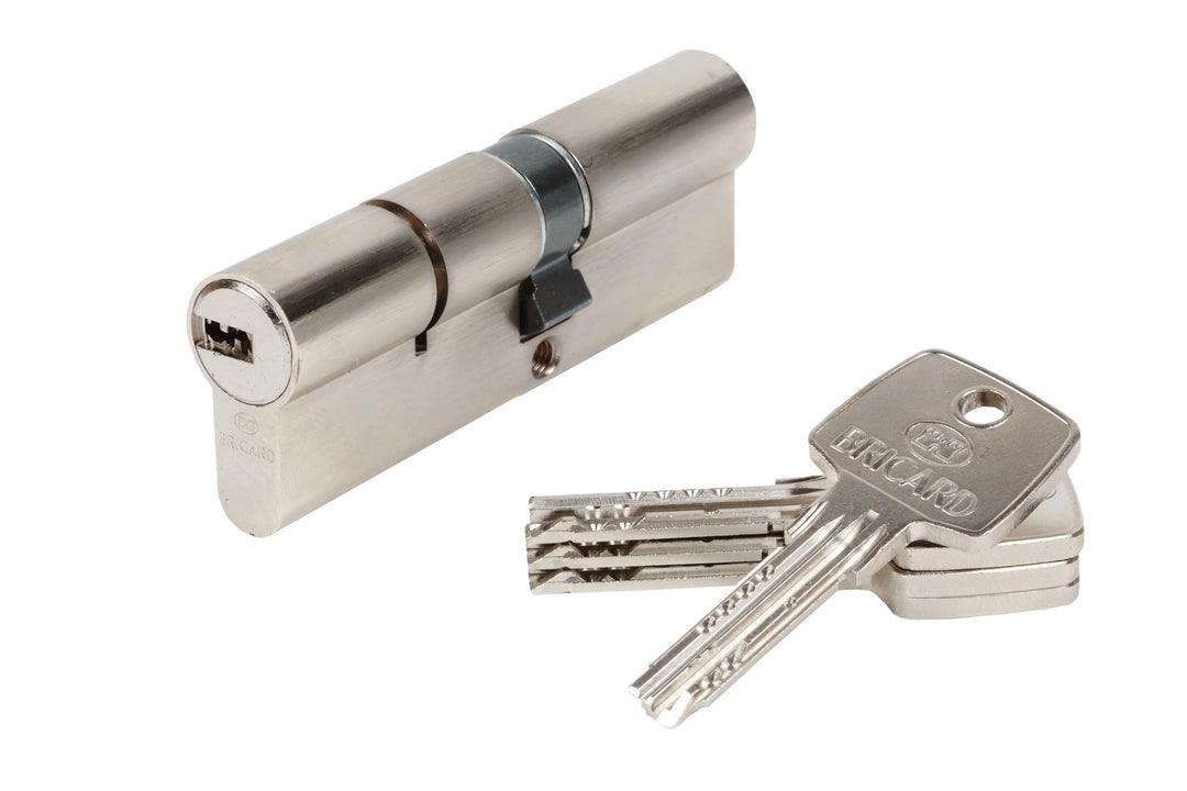 BRICARD 17159 Zylinder 14703 Astral 2,9 Messing vernickelt 10 Kolben, 2 Eingänge Schutz gegen den Bo