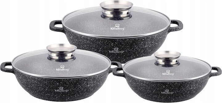 12tlg Topfset 1,7/2/2,6/3,3/3,9/4,8L antihaftbeschichtet, MIT DECKEL, Induktion, Induktion Topf-set
