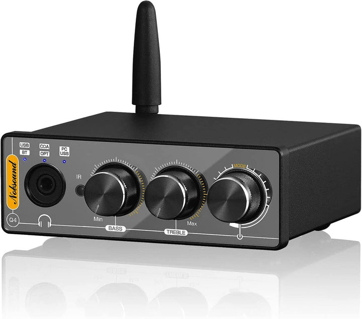Nobsound Q4 USB Audio Gaming DAC Konverter mit Bluetooth Kopfhörerverstärker für PC/PS5/Computer mit