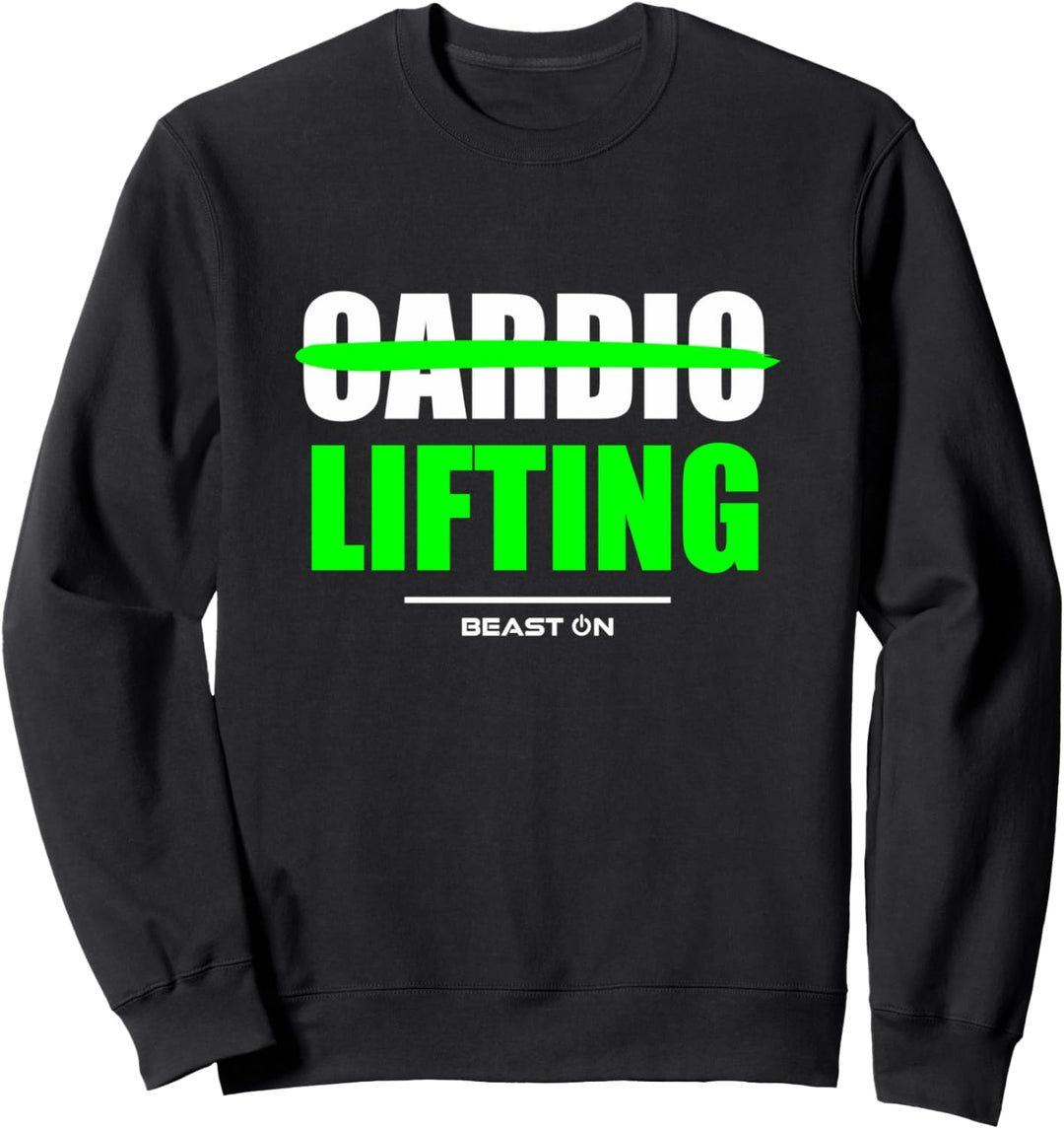 No Cardio Lifting Gym Fitness Workout Bodybuilding Grün Sweatshirt