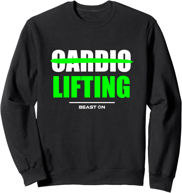 No Cardio Lifting Gym Fitness Workout Bodybuilding Grün Sweatshirt