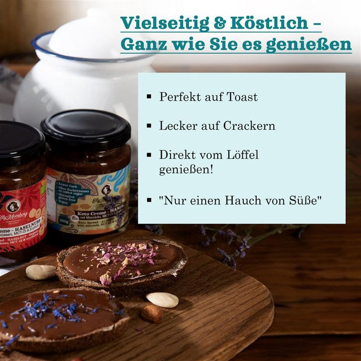 Elly Momberg - Bio-Keto-Schokoladenaufstrich Mandel mit MCT Öl, Für Low Carb & Keto Ernährung - ohne