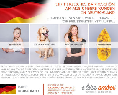 Bernsteinkette für Hunde & Katzen - Zeckenschutz - Zeckenhalsband -Flohband 20cm, 20