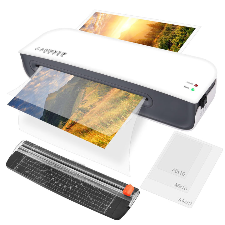 Nigecue Laminiergerät A4, 3 in 1 Laminiermaschine mit 30 Stück A4 A5 A6 Laminierfolien, Laminator mi