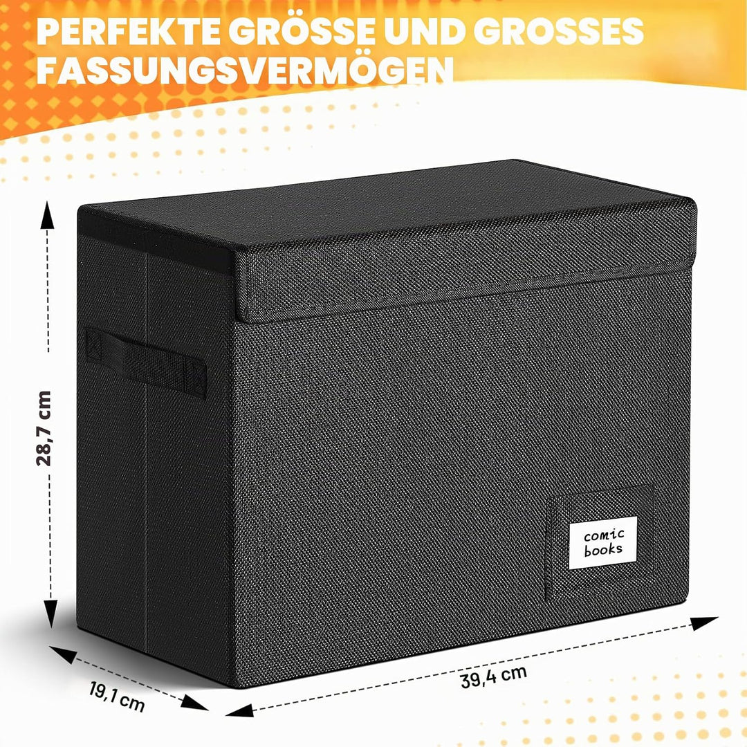 Leffis Comic-Buch-Aufbewahrungsbox, Comic-Buch-Box, 39,4 x 19,1 x 28,7 cm, zusammenklappbar, kurze C