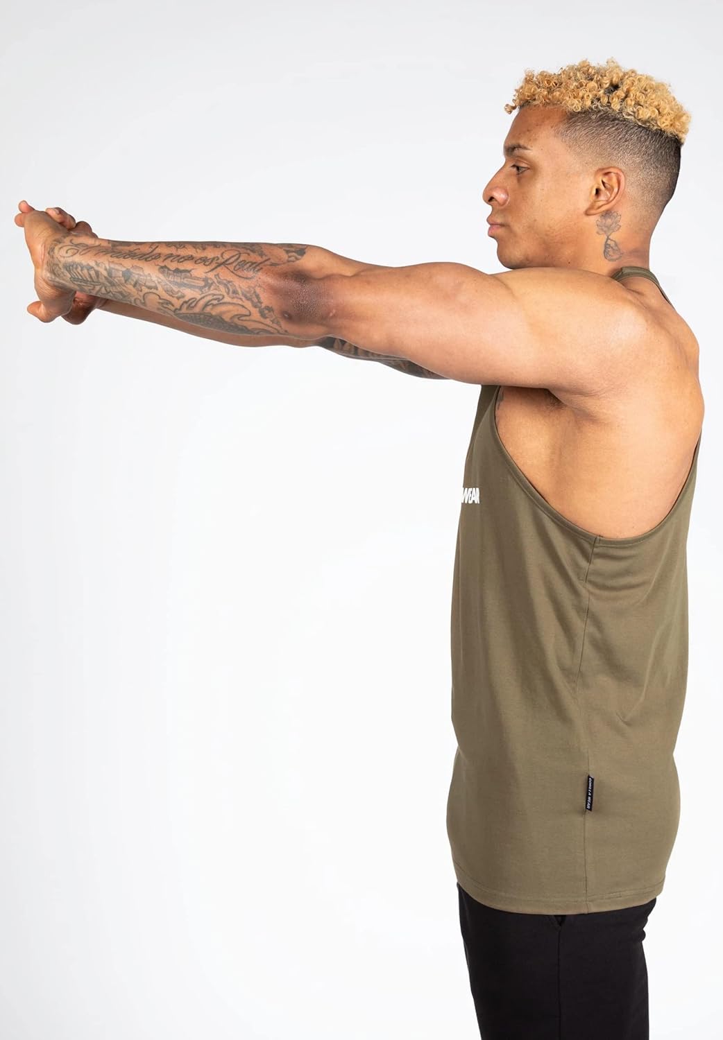 Gorilla Wear - Carter Stretch Tank Top - schwarz - Bodybuilding Sport Alltag Freizeit mit Logo Aufdr