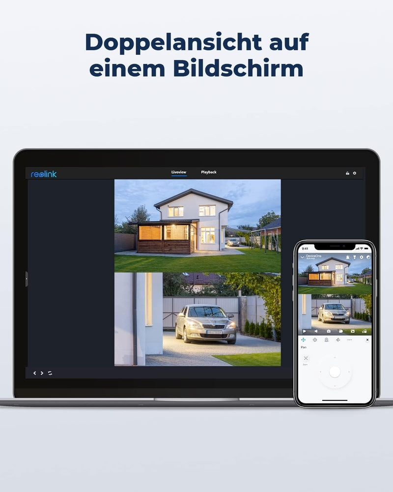 Reolink PTZ Überwachungskamera Aussen Akku mit Auto-Tracking & Auto-Zoom, Dual Lens, 4MP Solar WLAN