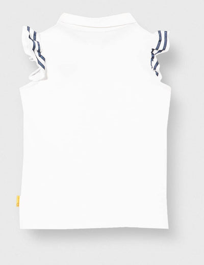Steiff Mädchen Poloshirt Kurzarm Polohemd 80 Bright White, 80 Bright White