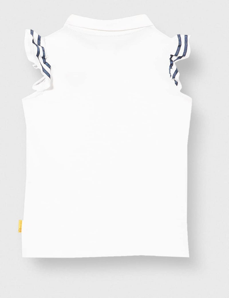Steiff Mädchen Poloshirt Kurzarm Polohemd 80 Bright White, 80 Bright White