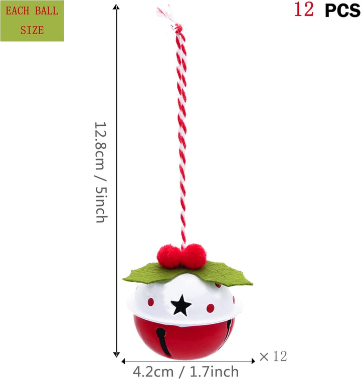 VALERY MADELYN Eisen Glöckchen Weihnachtsanhänger Weihnachtsdeko 12er Set 4.2cm Weihnachtsglocken An