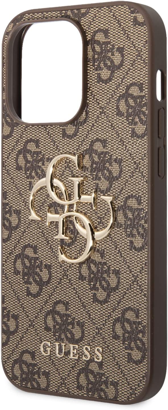 Guess GUHCP14L4GMGBR hülle für iPhone 14 Pro 6, 1" braun/Brown hardcase 4G Big Metal Logo, GUHCP14L4