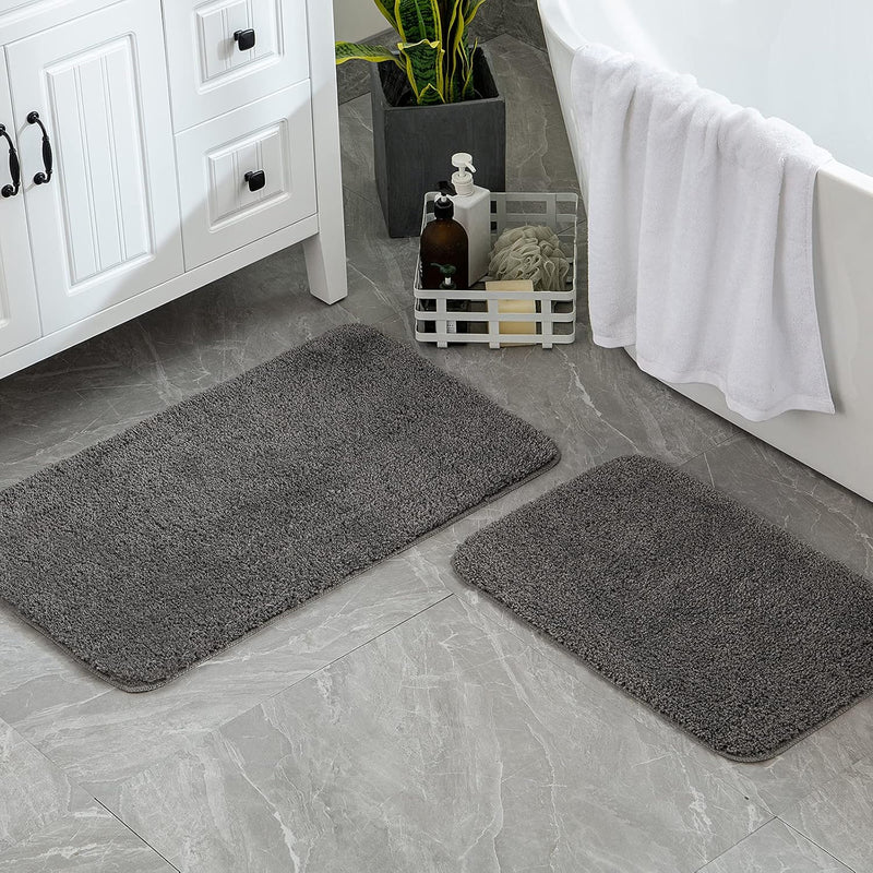 MIULEE Badematte Duschvorleger Badvorleger Flur 2er Set rutschfest Matte Teppiche Badteppich Badezim